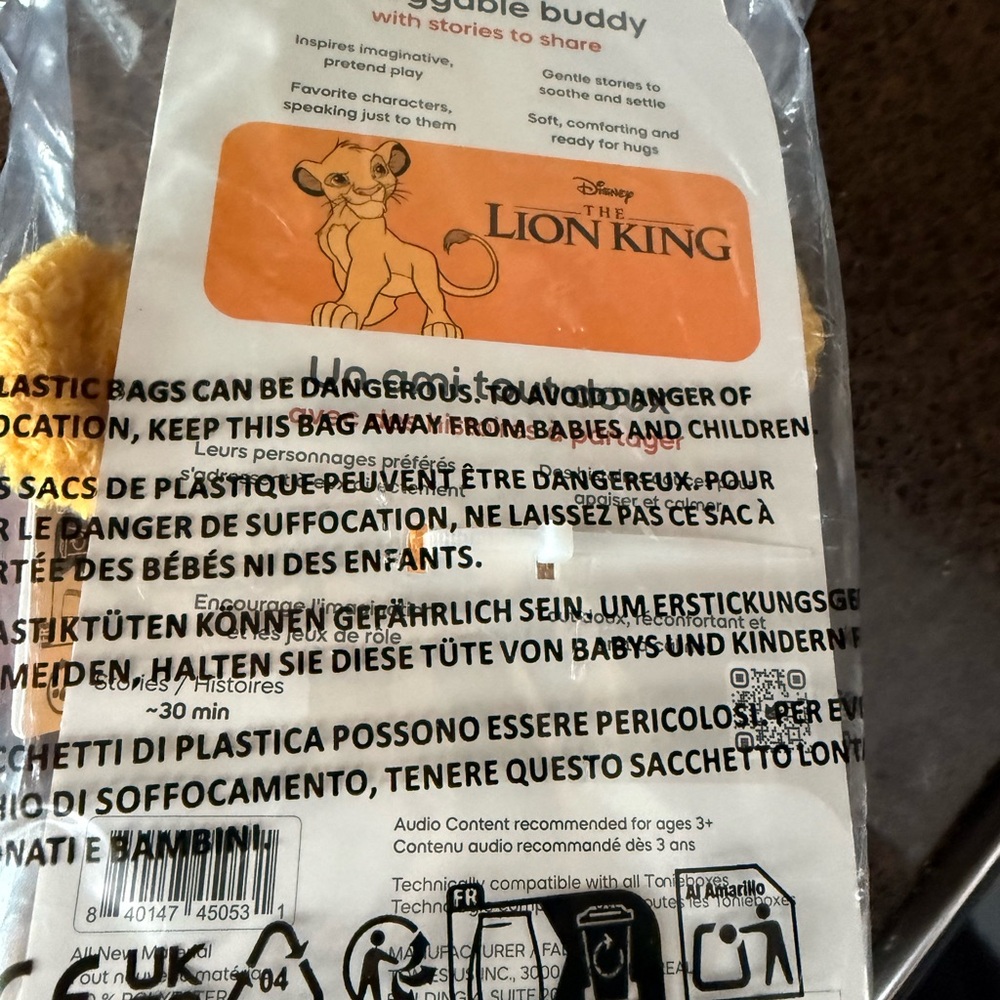 NEW- Tonies Cuddle- Lion King Simba - Picture 5 of 5